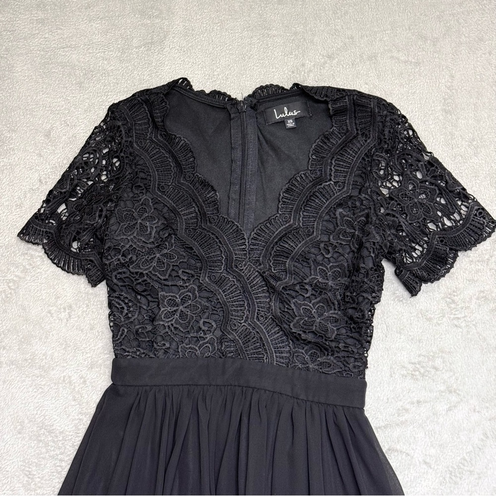 NWT Lulus Black Lace Skater Dress Size XS – Cocktail, Prom, Evening - Picture 6 of 16